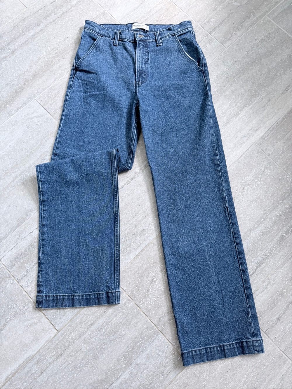 Abercrombie 90s Relaxed Jeans Womens 29 High Rise Straight Leg Medium Wash Denim